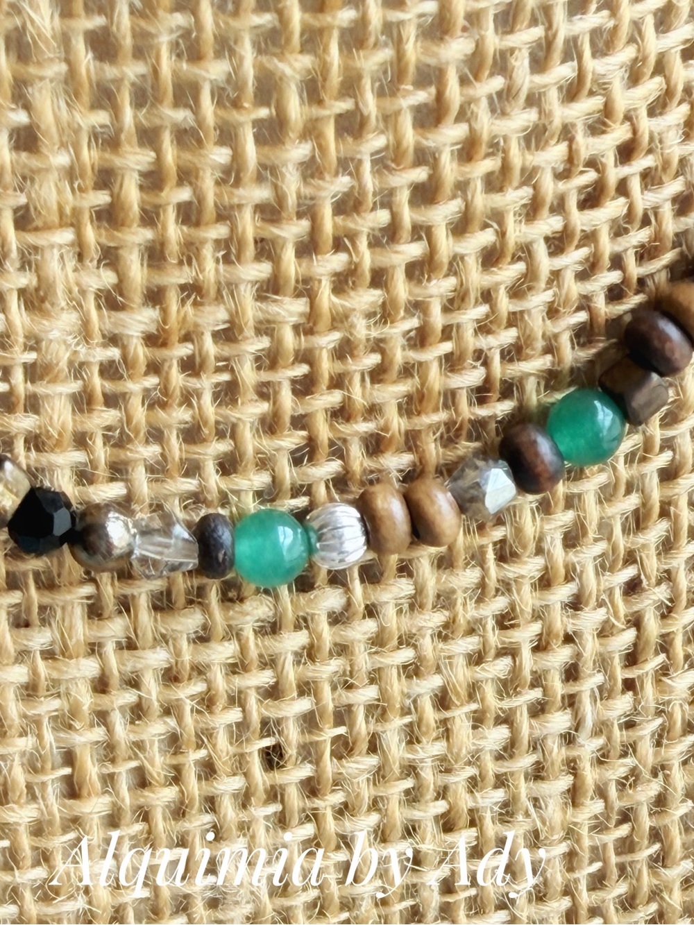 Surfer style gemstones beaded earthy short necklace - Picture 2 of 5